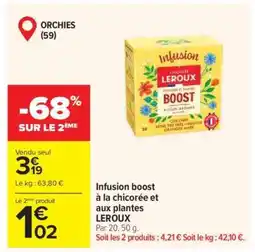 Carrefour Infusion boost à la chicorée et aux plantes LEROUX offre