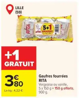 Carrefour GAUFRES FOURRÉES “RITA” offre