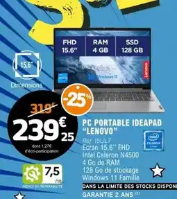 E.Leclerc Ram - pc portable ideapad lenovo offre