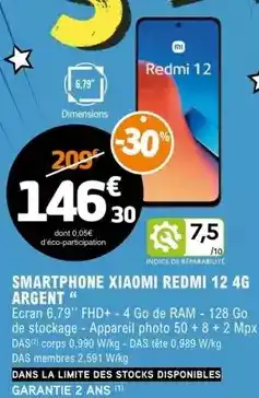 E.Leclerc Xiaomi - smartphone redmi 12 4g offre
