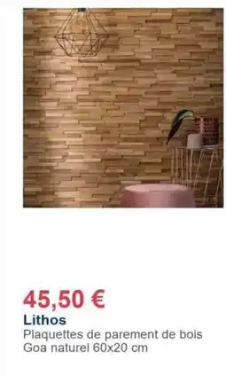 Décor Discount Lithos plaquettes de parement de bois goa naturel offre