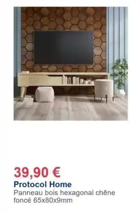 Décor Discount Protocol home panneau bois hexagonal chêne foncé offre