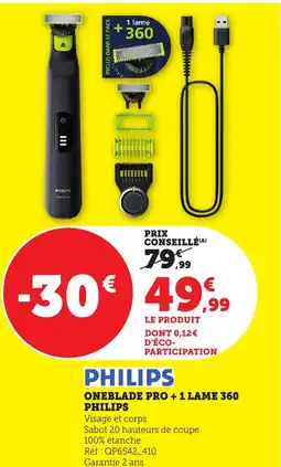 Bi1 PHILIPS Oneblade pro + 1 lame 360 offre