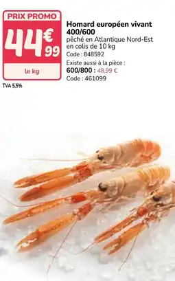 Promocash Homard européen vivant 400/600 offre