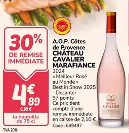 Promocash CHATEAU CAVALIER MARAFIANCE A.O.P. Côtes de Provence offre