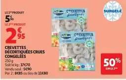Auchan Crevettes décortiquées crues congelées offre