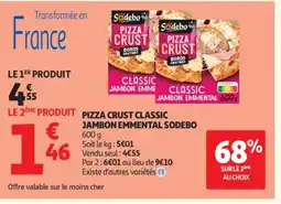 Auchan SODEBO Pizza crust classic jambon emmental offre