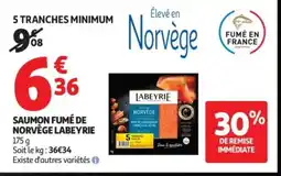 Auchan LABEYRIE Saumon fumé de norvège offre