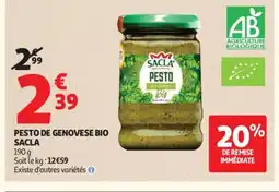 Auchan SACLA Pesto de genovese bio offre