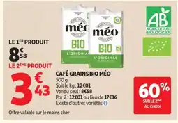 Auchan MÉO Café grains bio offre