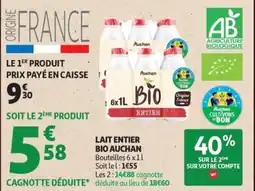 Auchan AUCHAN Lait entier bio offre