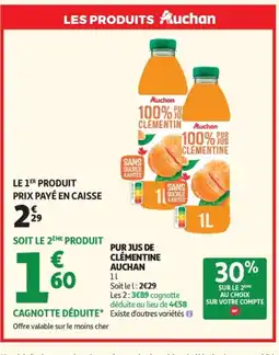 Auchan AUCHAN Pur jus de clémentine offre