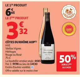 Auchan Côtes du rhône aop offre