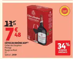Auchan CELLIER DES DAUPHINS Côtes du rhône aop offre