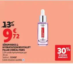 Auchan L'ORÉAL PARIS Sérum rides & hydratation revitalift filler offre