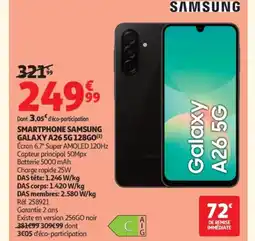 Auchan SAMSUNG GALAXY Smartphone A26 5G 128GO offre