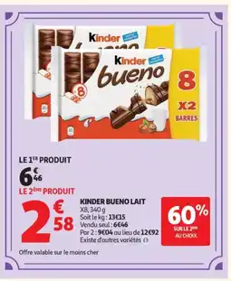 Auchan KINDER BUENO Lait offre