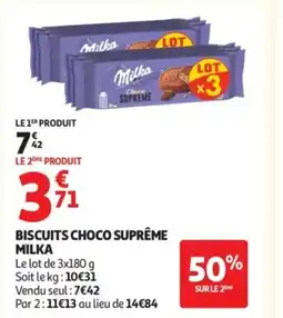 Auchan MILKA Biscuits choco suprême offre