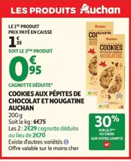 Auchan AUCHAN Cookies aux pépites de chocolat et nougatine offre