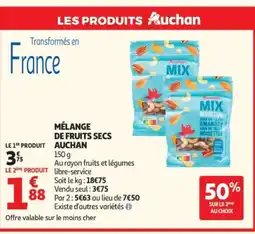 Auchan AUCHAN Mélange de fruits secs offre