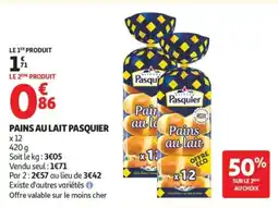 Auchan PASQUIER Pains au lait offre