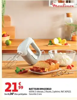 Auchan MOULINEX Batteur HM450810 offre