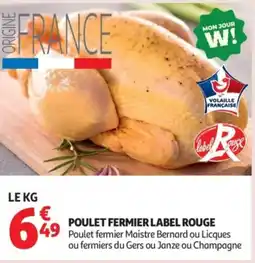 Auchan Poulet fermier label rouge offre