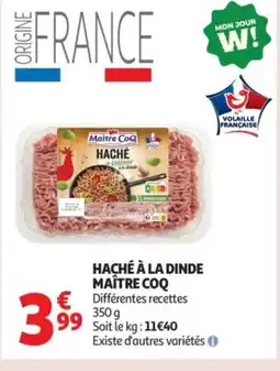 Auchan MAÎTRE COQ Haché à la dinde offre