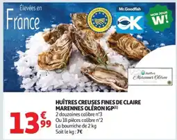 Auchan Huîtres creuses fines de claire marennes oléron igp offre