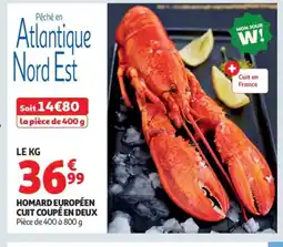 Auchan Homard européen cuit coupé en deux offre