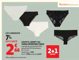 Auchan INEXTENSO Culotte, shorty ou tanga femme offre