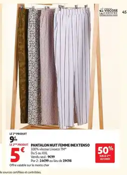 Auchan INEXTENSO Pantalon nuit femme offre