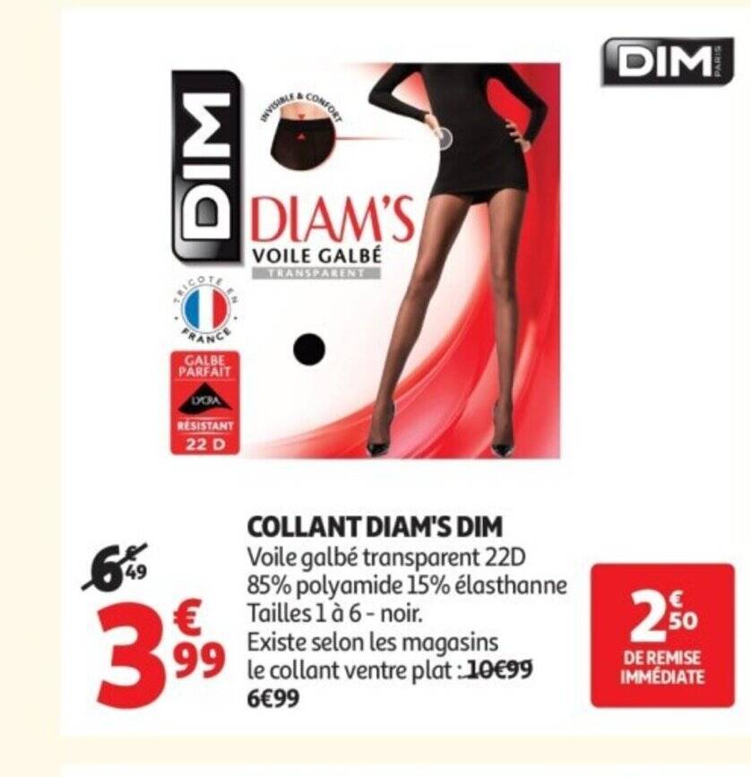 Collants Dim Diam's Voile Galbe - 22D - Taille 4 - Couleur Jour - Neuf Avec étiquettes