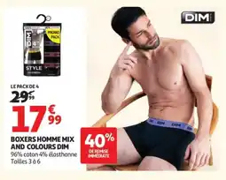 Auchan DIM Boxers homme mix and colours offre