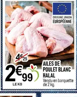 marché frais Géant Ailes de m poulet blanc halal offre