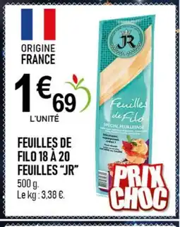 marché frais Géant JR Feuilles de filo 18 à 20 feuilles offre