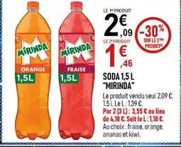 marché frais Géant MIRINDA Soda offre