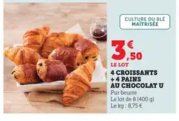 Maximarché 4 croissants + 4 pains au chocolat offre