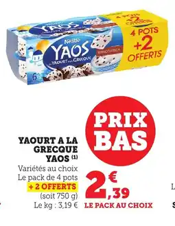 Maximarché YAOS Yaourt a la grecque offre