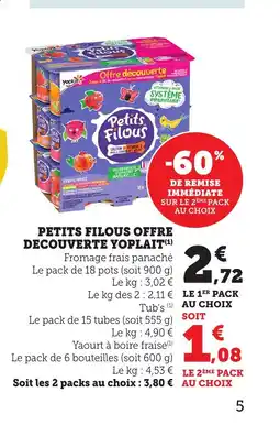 Maximarché PETITS FILOUS Offre decouverte yoplait offre