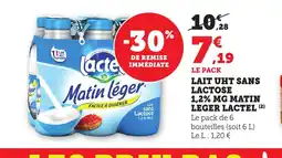 Maximarché LACTEL Lait uht sans lactose 1,2% mg matin leger offre