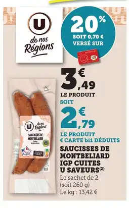 Maximarché Saucisses de nontbéliard igp cuites u saveurs offre