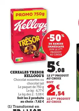 Maximarché KELLOGG'S Cereales tresor offre