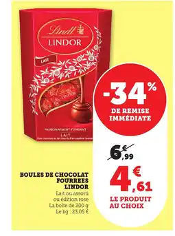 Maximarché LINDOR Boules de chocolat fourrees offre
