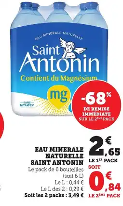 Maximarché SAINT ANTONIN Eau minerale naturelle offre