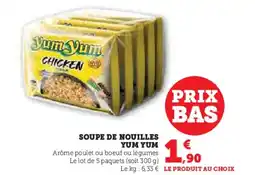 Hyper U Soupe de nouilles yum yum offre