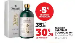 Hyper U Whisky japonais togouchi 40° offre