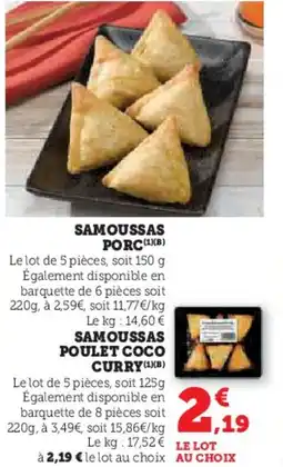 Hyper U Samoussas porc offre