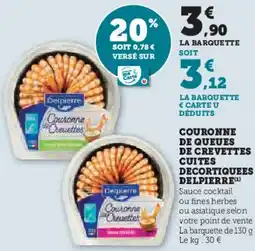 Hyper U Couronne de queues de crevettes cuites decortiquees delpierre offre