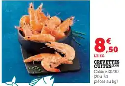 Hyper U Crevettes cuites offre